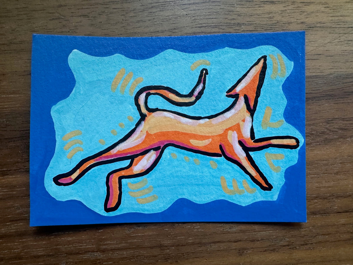 Sighthounds in Color - Orange on Blue