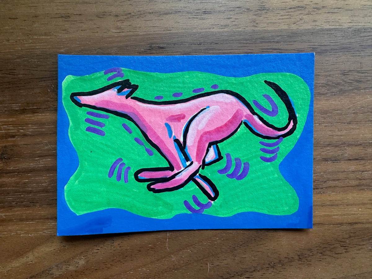Sighthounds in Color - Pink on Green